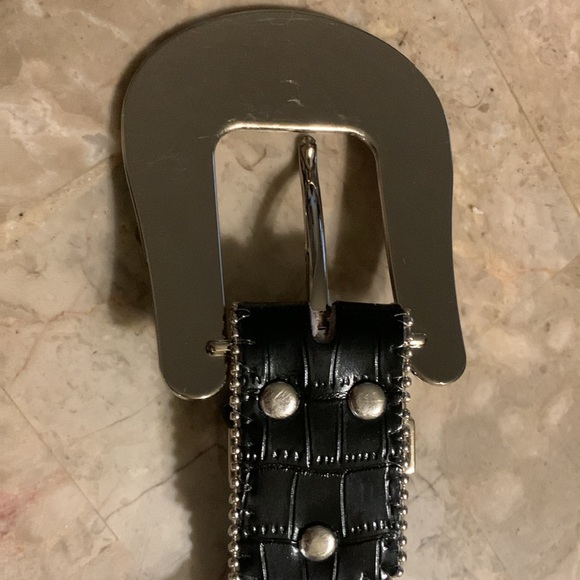 Angel Ranch Women Silver and Black Embellished Belt, M - Picture 7 of 9